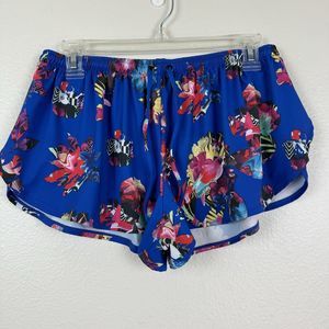 Volcom Bikini Boardies Short Hi Cut Boardshorts Tropical Parrot Blue Medium